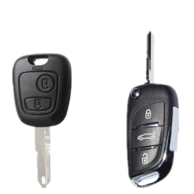 QKY002022 For Peugeot 206 207 ASK straight remote control key Modified DS Style Folding 433MHZ  ID46  PCF7961 button:3