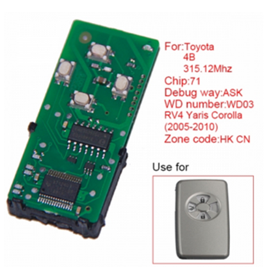 QKY013055 for Toyota smart card board 4 buttons 315.12MHZ number 271451-0111-HK-CN